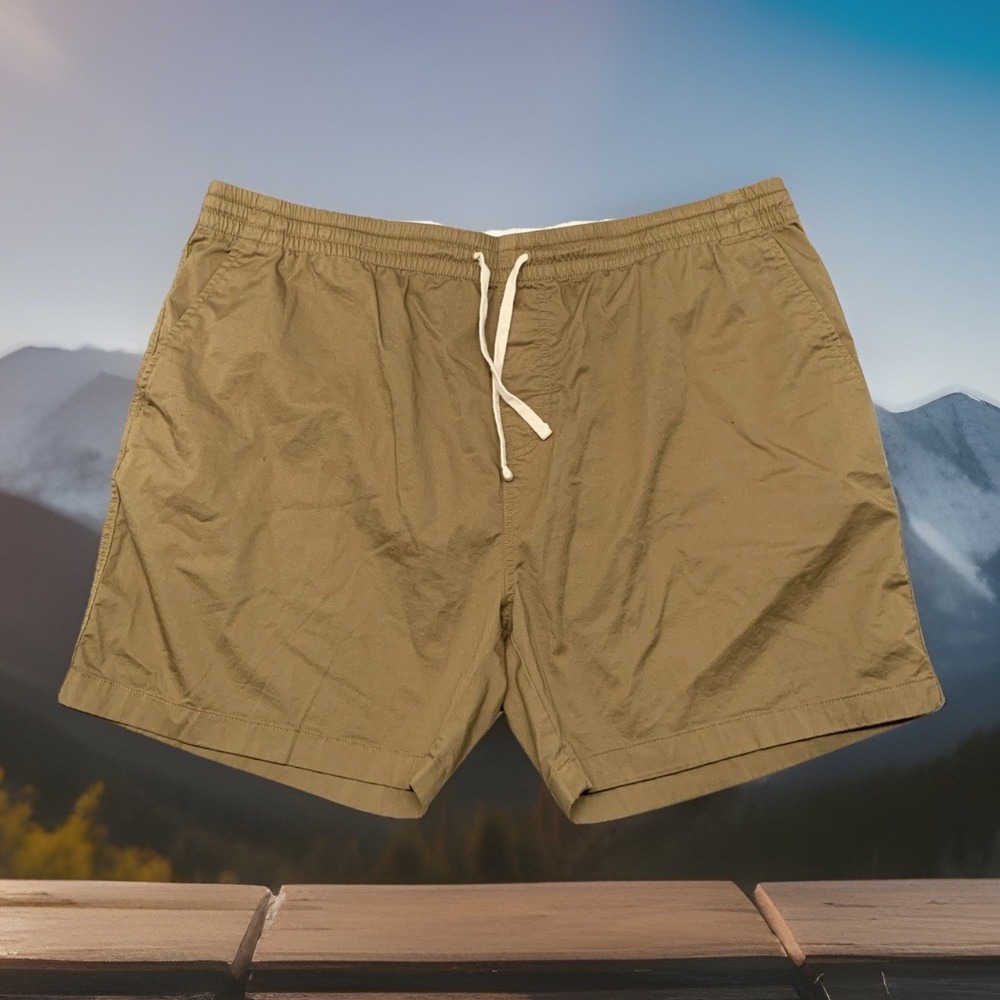 J‎ Crew Dock Shorts Beige Elastic Waist Drawstring Men's 2XL Nautical Comfort